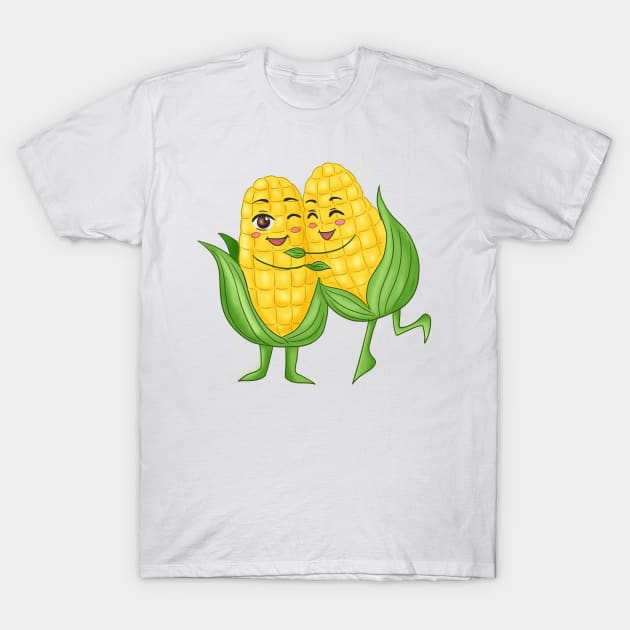 Cute corn couple hugging each other T-Shirt by CintiaSand